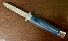Super Automatic Out The Front, Blue Handle, Hard To Find Variation, Marked FES ROSTFREI, Unused Super Automatic Out The Front, Blue Handle, Hard To Find Variation, Marked FES ROSTFREI, Unused
