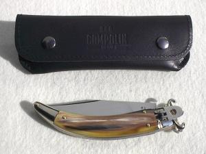 NEW A.G.A. CAMPOLIN SHELL PULLER GORGEOUS BRAZILIAN HORN LEVER LOCK NICKEL SILVER BOLSTERS