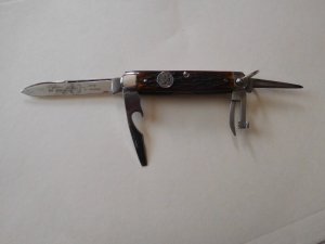 Pre-WWII Official Remington ETCHED Boy Scout Pocket Knife RS4233 Pattern in Near Mint Condition