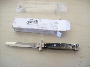 A. G. A. Campolin  Lever Maltese Cross Large 9 Incher Bayonet Lockback W/Brazilian Horn Handles NIB