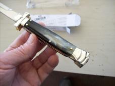 A. G. A. Campolin  Lever Maltese Cross Large 9 Incher Bayonet Lockback W/Brazilian Horn Handles NIB