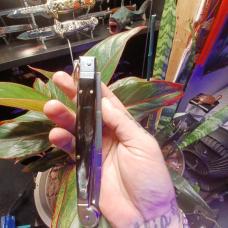 2021 AGA CAMPOLIN SICILIAN 12" SWITCHBLADE MADE IN MANIAGO ITALY. THE BLADE IS MIRROR POLISHED STAIN