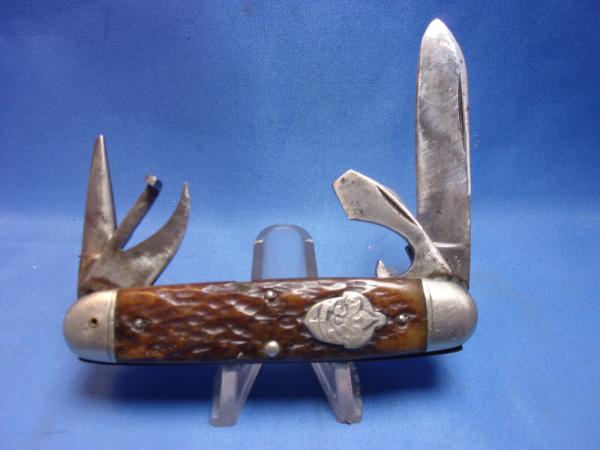 Early Remington Boy Scout Knife Jigged Bone
