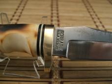 SCHRADE UNCLE HENRY 153UH GOLDEN SPIKE USA UNUSED OLDER HIGH CARBON STEEL KNIFE, SHEATH, STONE & BOX