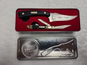 Schrade Old Timer Limited Edition Pocket Knife Set In Tin w/Sheath 152OT & 72OT