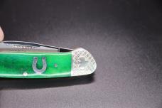 Rough Rider 1062 Stroke of Luck Canoe Folding Pocket Knife with Green Bone Handle RR1062 Rough Rider 1062 Stroke of Luck Canoe Folding Pocket Knife with Green Bone Handle RR1062