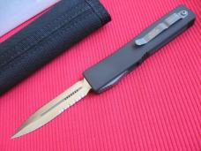 Microtech 2002 ULTRATECH D/E Satin Serrated OTF Switchblade Knife - New In Box w/Paperwork ! Microtech 2002 ULTRATECH D/E Satin Serrated OTF Switchblade Knife - New In Box w/Paperwork !