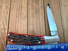 Moki Ares 533 Red and Black Jigged Bone VG-10 Seki Japan Moki Ares 533 Red and Black Jigged Bone VG-10 Seki Japan