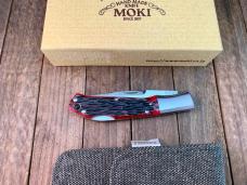Moki Ares 533 Red and Black Jigged Bone VG-10 Seki Japan Moki Ares 533 Red and Black Jigged Bone VG-10 Seki Japan