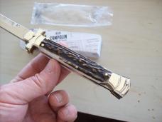 A. G. A. Campolin Lever Maltese Cross Bayonet Large 9 Incher Lockback W/Genuine Stag/Antler NIB A. G. A. Campolin Lever Maltese Cross Bayonet Large 9 Incher Lockback W/Genuine Stag/Antler NIB