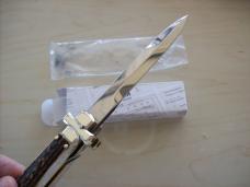 A. G. A. Campolin Lever Maltese Cross Bayonet Large 9 Incher Lockback W/Genuine Stag/Antler NIB A. G. A. Campolin Lever Maltese Cross Bayonet Large 9 Incher Lockback W/Genuine Stag/Antler NIB