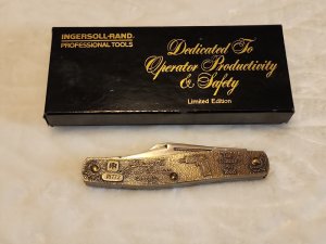VINTAGE IMPERIAL USA INGERSOLL RAND ADVERTISING 3 BLADE STOCKMAN POCKET KNIFE