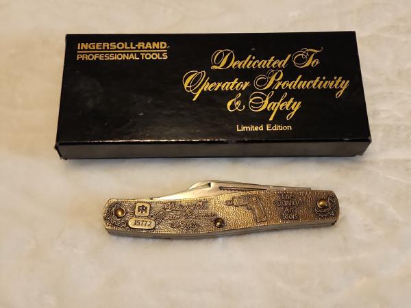 VINTAGE IMPERIAL USA INGERSOLL RAND ADVERTISING 3 BLADE STOCKMAN POCKET KNIFE VINTAGE IMPERIAL USA INGERSOLL RAND ADVERTISING 3 BLADE STOCKMAN POCKET KNIFE