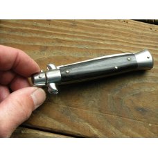 BRAND NEW, UNUSED, FRANK BELTRAME 9" AUTOMATIC SWITCHBLADE STILETTO WITH GENUINE DARK HORN SCALES BRAND NEW, UNUSED, FRANK BELTRAME 9" AUTOMATIC SWITCHBLADE STILETTO WITH GENUINE DARK HORN SCALES