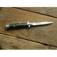 BRAND NEW, UNUSED, FRANK BELTRAME 9" AUTOMATIC SWITCHBLADE STILETTO WITH GENUINE DARK HORN SCALES BRAND NEW, UNUSED, FRANK BELTRAME 9" AUTOMATIC SWITCHBLADE STILETTO WITH GENUINE DARK HORN SCALES