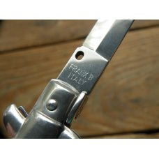 BRAND NEW, UNUSED, FRANK BELTRAME 9" AUTOMATIC SWITCHBLADE STILETTO WITH GENUINE DARK HORN SCALES BRAND NEW, UNUSED, FRANK BELTRAME 9" AUTOMATIC SWITCHBLADE STILETTO WITH GENUINE DARK HORN SCALES