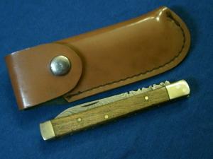 DAMASCUS JACK HUNTING SKINNING FOLDING POCKET PILL DRS  KNIFE KNIVES SHEATH