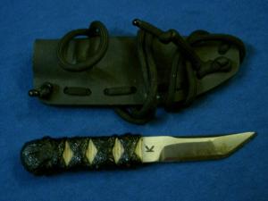 CUSTOM K KIRIDASHI SKINNER HUNTING SKINNING UTILITY FIXED BLADE SURVIVAL NECK KNIFE KNIVES SHEATH