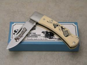 Schrade + USA SC513 Scrimshaw Nautical Whale Series Lockback Knife in Box