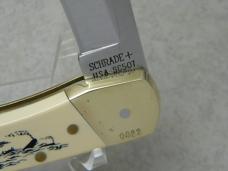 Schrade + USA SC507 Scrimshaw Nautical Whale Series Lockback Knife & Pouch in Box Schrade + USA SC507 Scrimshaw Nautical Whale Series Lockback Knife & Pouch in Box