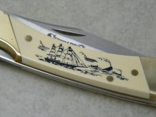 Schrade + USA SC507 Scrimshaw Nautical Whale Series Lockback Knife & Pouch in Box Schrade + USA SC507 Scrimshaw Nautical Whale Series Lockback Knife & Pouch in Box