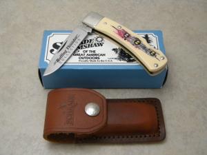 Schrade + USA SC515 Scrimshaw Rolling Thunder Collection Lockback Knife & Pouch in Box