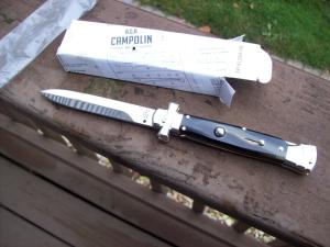 A. G. A. Campolin  Lever Maltese Cross Large 9 Incher Bayonet Lockback W/Brazilian Horn Handles NIB