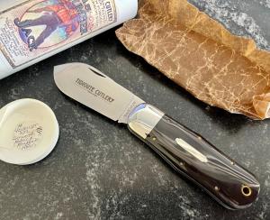 Great Eastern Cutlery Tidioute #452112T STL Lumber Jack, Smooth Black Buffalo Horn Handle, GEC 45