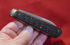  VINTAGE GEORGE WOSTENHOLM ENGLAND I*XL ENGLISH JACK CHECKERD BONE 1890-1930