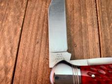 Cattaraugus Cutlery by A.G. Russell Folding Hunter RED Jigged Bone 1992 Seki Japan Cattaraugus Cutlery by A.G. Russell Folding Hunter RED Jigged Bone 1992 Seki Japan