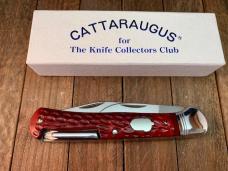 Cattaraugus Cutlery by A.G. Russell Folding Hunter RED Jigged Bone 1992 Seki Japan Cattaraugus Cutlery by A.G. Russell Folding Hunter RED Jigged Bone 1992 Seki Japan