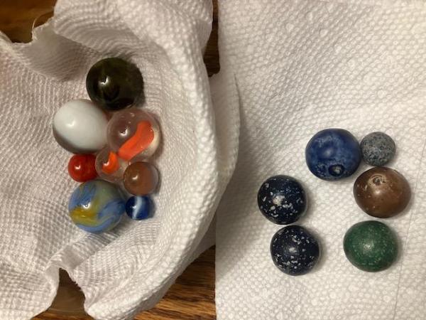 CIVIL WAR 6 INDIAN TYPE MARBLES PLUS OTHERS