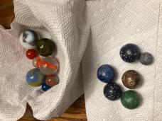 CIVIL WAR 6 INDIAN TYPE MARBLES PLUS OTHERS