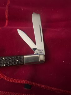 1973 Case XX USA 7 Dots 6205 R Derlin Handle Razor With Tiered Nickel Silver Bolster & Blades