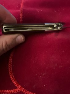 1973 Case XX USA 7 Dots 6205 R Derlin Handle Razor With Tiered Nickel Silver Bolster & Blades