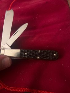 1973 Case XX USA 7 Dots 6205 R Derlin Handle Razor With Tiered Nickel Silver Bolster & Blades