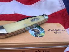 Bear & Son Custom 2 Blade Trapper Knife w/ Natural Bone Handles & Titanium Blades -NOS Bear & Son Custom 2 Blade Trapper Knife w/ Natural Bone Handles & Titanium Blades -NOS