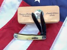 Bear & Son Custom 2 Blade Trapper Knife w/ Natural Bone Handles & Titanium Blades -NOS Bear & Son Custom 2 Blade Trapper Knife w/ Natural Bone Handles & Titanium Blades -NOS
