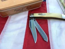 Bear & Son Custom 2 Blade Trapper Knife w/ Natural Bone Handles & Titanium Blades -NOS Bear & Son Custom 2 Blade Trapper Knife w/ Natural Bone Handles & Titanium Blades -NOS