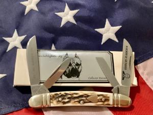 Bulldog Brand 2006 In Memory Of Jim Parker Congress Knife w BeautIful 2nd Stag Handles -Low Prod #12