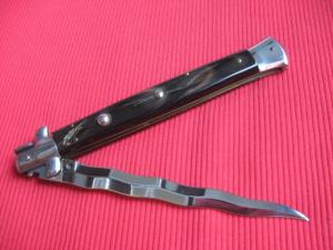 "STILETTO ITALY" Italian 13" HORN KRISS Stiletto Switchblade Knife.