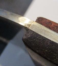Jay Bigler fixed-blade knife with gun-stock-shaped handle 