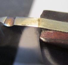 Jay Bigler fixed-blade knife with gun-stock-shaped handle 