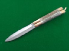 Large PHILIPPINE Balisong BATANGAS Butterfly Knife DOUBLE EDGE Bone Stag NICE