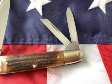 Vintage Kissing Crane Billy Yank Whittler w/ Great Deer Stag Handles +USA Shield Vintage Kissing Crane Billy Yank Whittler w/ Great Deer Stag Handles +USA Shield