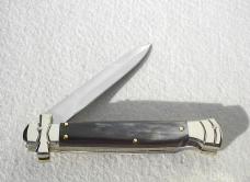 NEW A.G.A. CAMPOLIN 9" MALTESE BRAZILIAN HORN MODIFIED BAYONET BLADE NICKEL SILVER BOLSTERS- W/POUCH