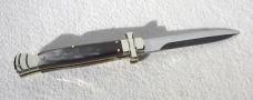 NEW A.G.A. CAMPOLIN 9" MALTESE BRAZILIAN HORN MODIFIED BAYONET BLADE NICKEL SILVER BOLSTERS- W/POUCH