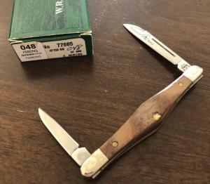 2004 Stamped - Case XX Fossilized Mammoth Ivory Tuxedo Knife -  I2156 SS - SN 48 - Scrolled Bolsters