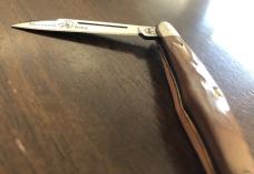 2004 Stamped - Case XX Fossilized Mammoth Ivory Tuxedo Knife -  I2156 SS - SN 48 - Scrolled Bolsters