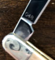 2004 Stamped - Case XX Fossilized Mammoth Ivory Tuxedo Knife -  I2156 SS - SN 48 - Scrolled Bolsters